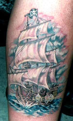 Top suggestions for ship captain tattoo. Old Pirate Ship Tattoo