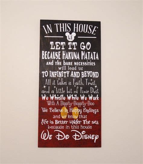 In This House We Do Disney Wooden Sign Disney Sign Shabby Chic Disney