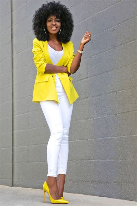 Collection by refilwe • last updated 7 days ago. Vintage Yellow Blazer + White Tank + White Jeans (Style ...
