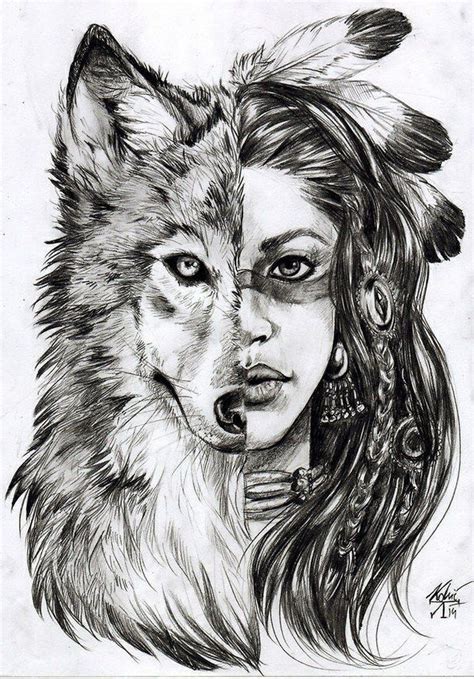 Awesome Wolf Drawings Native American Tattoos Native American Wolf Wolf Tattoos