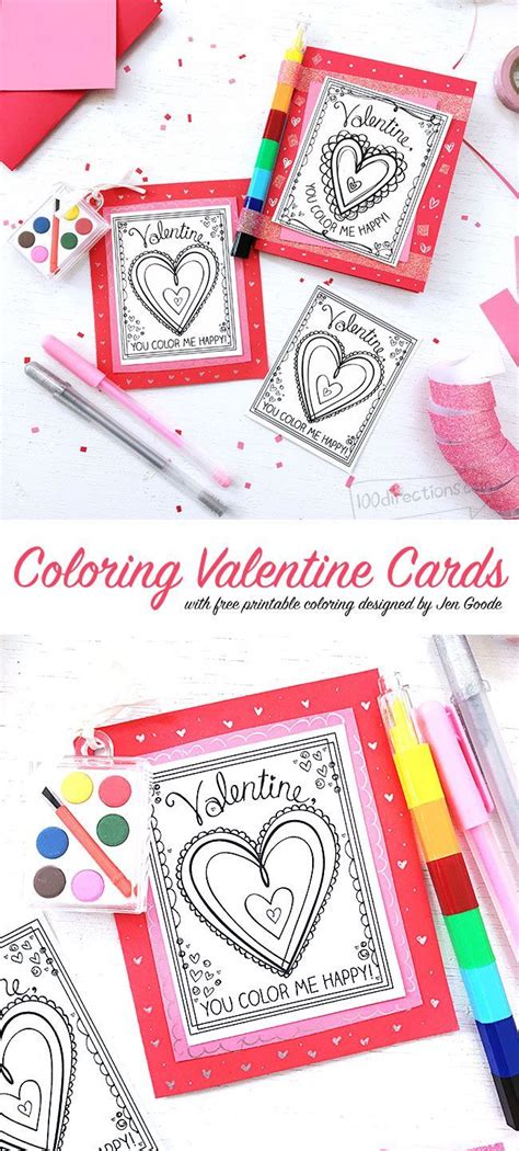 Every card is both printable and available to share online via email, facebook or whatsapp and our diy card you'll find designs and styles for every taste, and it's easy to edit the text or write your own, add photos, and embellish with. Cute Coloring Valentine Cards | Printable valentines cards ...