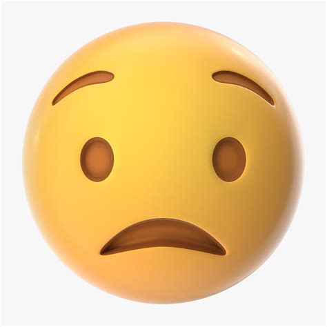 Worried Emoji 3d Model 9 3ds Blend C4d Fbx Ma Obj Max Free3d