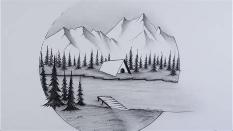 Nature Drawing With Pencil Pencil Sketch Simple And Easy Scenery