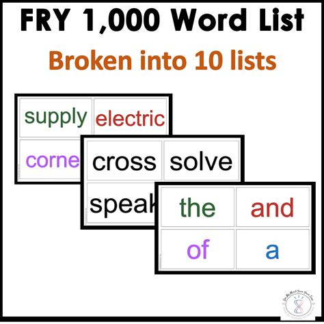 1000 Fry Words Flash Cards Made By Teachers
