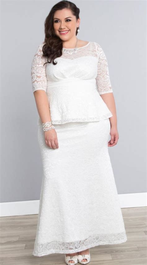 White Evening Dresses Plus Size Pluslook Eu Collection