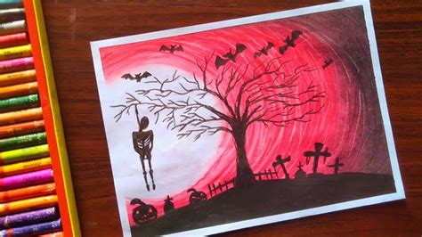 Graveyard night horror scenery / Drawing for beginners ... Download winter night scenery drawing with oil pastels for beginners.
