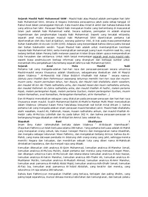 Sejarah perjuangan nabi muhammad saw. Sejarah Maulid Nabi Muhammad SAW