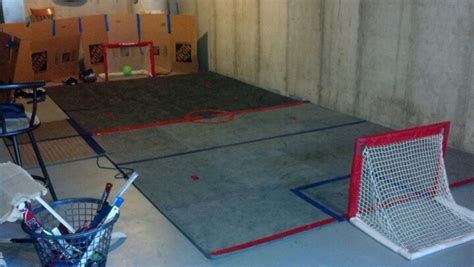 Knee hockey's rink measures about 20 feet long by 14 feet wide. Knee hockey rink | Hunt/ Coop room | Pinterest