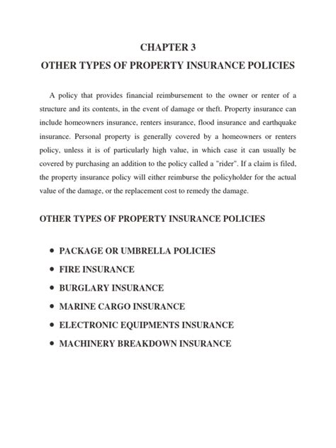 Chaper 3. Types of Property Insurance Policies | Property ...