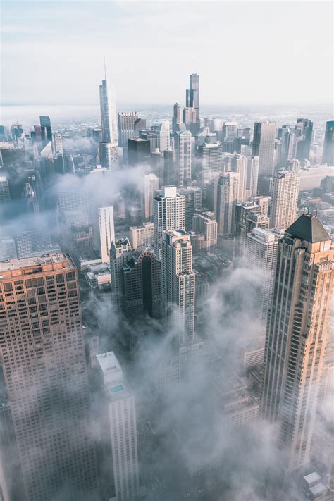 Chicago Covered In Clouds From 95 Stories Up Oc Rpics