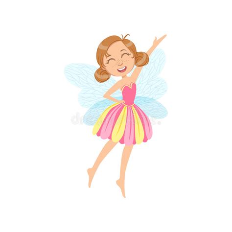 Cute Fairy In Dress Girly Cartoon Character Stock Vector Illustration