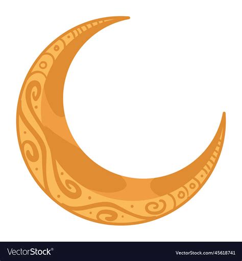 Golden Crescent Moon Royalty Free Vector Image