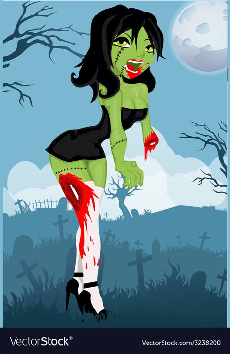 Cartoon Zombie Girl Royalty Free Vector Image Vectorstock