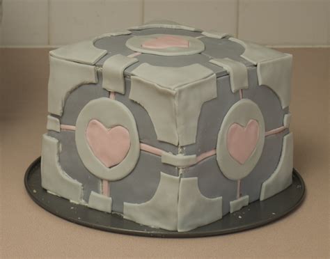 Companion Cube Cake By Sharper On Deviantart