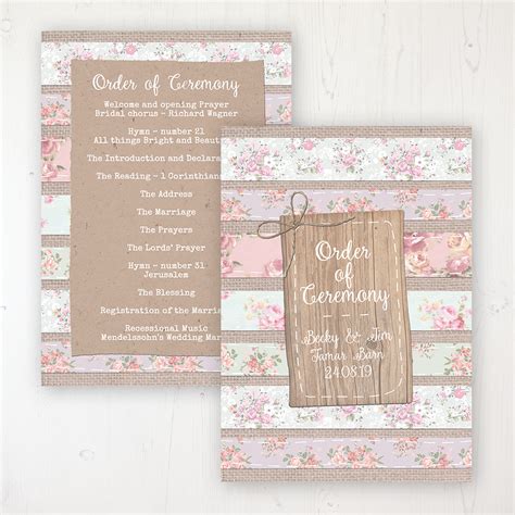 Floral Furrows Order Of The Day Card Sarah Wants Stationery