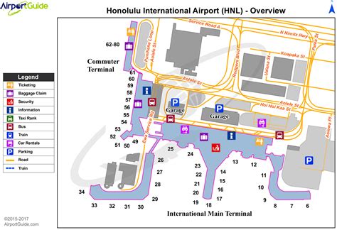 Honolulu Daniel K Inouye International Hnl Airport Terminal Map