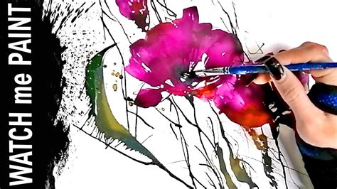 Acrylicpainting Fluid Painting Flowers With Acrylic Inks Floral Art