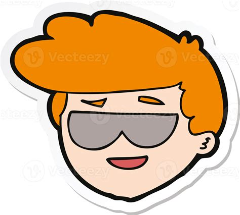 Sticker Of A Cartoon Boy Wearing Sunglasses 38487593 Png