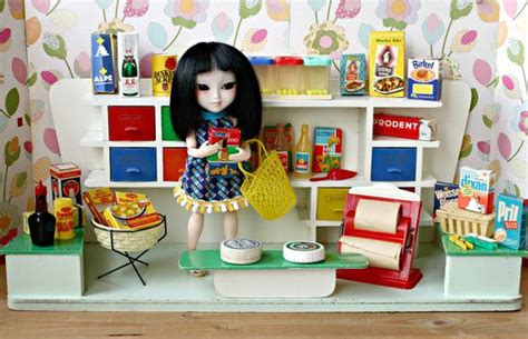 Vintage 50s 60s Okwa Dollhouse Toy Grocery Store Doll Shop Etsy