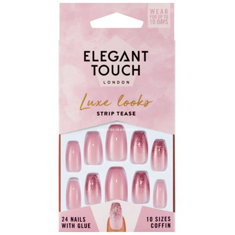 Elegant Touch Luxe Looks False Nails Collection Strip Tease 24 Nails