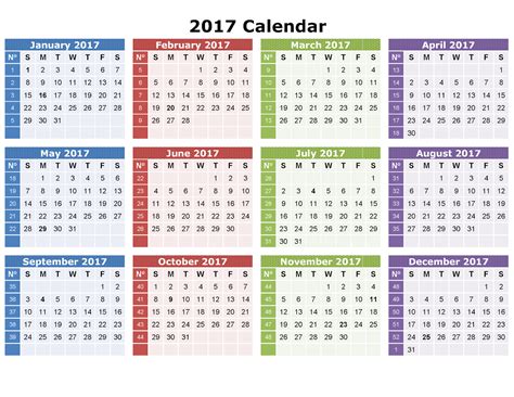 Printable Calender Editable Template Calendar 2017