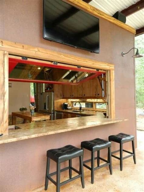 Essentially, retractable glass windows can turn a section of your kitchen into an indoor/outdoor bar counter window. If we attached overhang at kitchen... make the window a ...