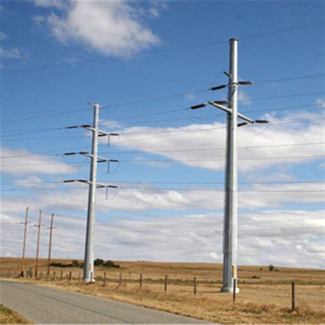 Medium Voltage Steel Pole Tower Steel Electrical Power Transmission
