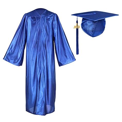 Unisex Adults Shiny Graduation Gown Cap Tassel Set For High School And