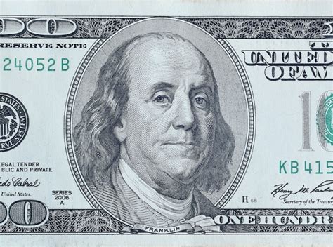 Premium Photo Portrait Of Us President Benjamin Franklin On 100