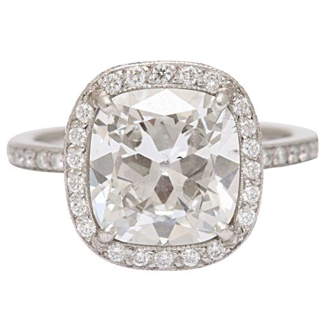 Cartier Cushion Shaped Diamond Engagement Ring Engagement Rings