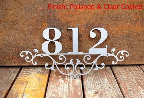 Flourished Metal Outdoor Home Address Signpersonalized House Etsy