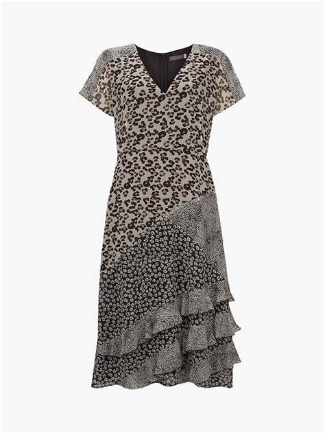 Mint Velvet Animal Print Ruffle Dress Multi At John Lewis And Partners