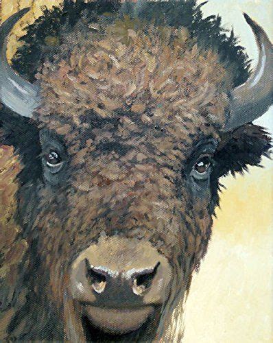 Real Hand Painted American Bison Canvas Oil Painting For Home Wall Art