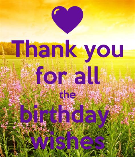 Thank You For All The Birthday Wishes Poster Birthday Wishes
