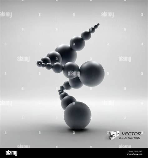 3d Abstract Spheres Composition Vector Illustration Stock Vector Image