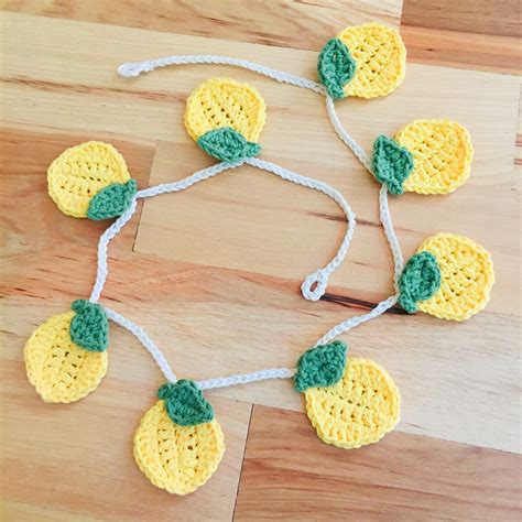 Crochet Lemon Garland Lemonade Stand Banner Handmade Etsy Crochet