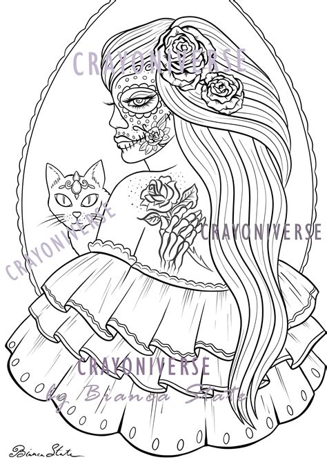 Abigail Lineart coloring page PDF and JPG by Bianca State | Etsy