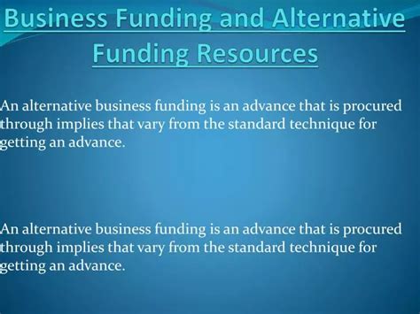 Ppt Alternative Funding Business Powerpoint Presentation Free
