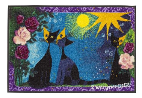 Verkaufe aus meiner umfangreichen katzensammlung den kater tizio und seine. Roses 50 x 75 cm Rosina Wachtmeister waschbare Fußmatte