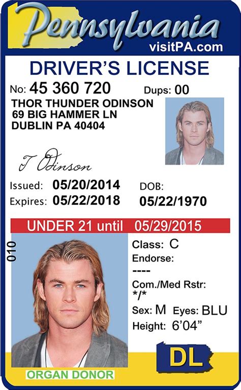 Pennsylvania Old Pa Under 21 Drivers License Scannable Fake Id Id