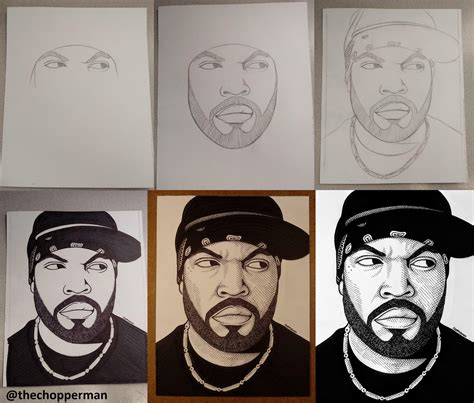 6 Stages Of My Recent Drawing Of Ice Cube Drawing