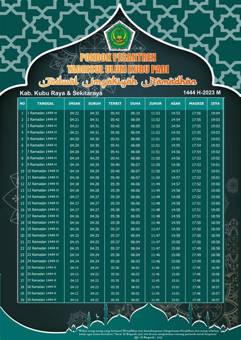 Desain Jadwal Imsakiyah Ramadhan 2023 Opmemis