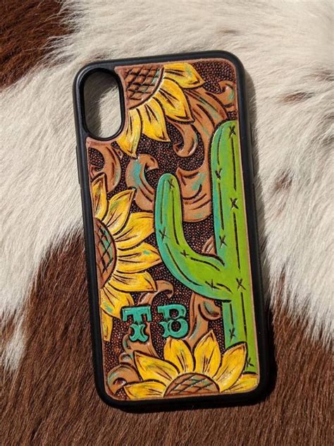 Maybe you would like to learn more about one of these? Custom Tooled Leather Phone Case with Cactus and Sunflowers | Etsy | Tooled leather phone case ...