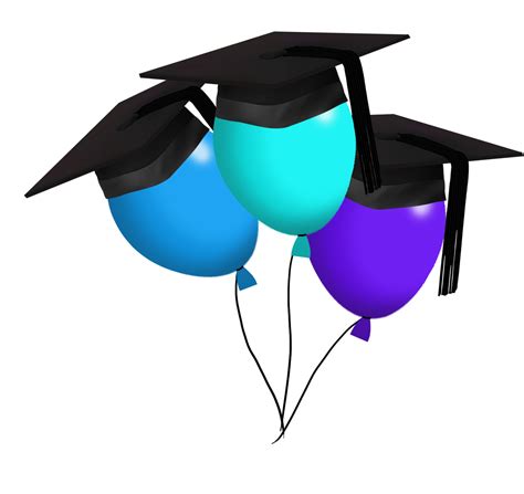 Balloons With Graduation Caps Clip Art Library