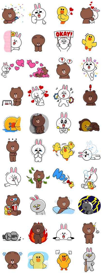 Brown Cony And Sally Animated Special Sticker For Line Whatsapp