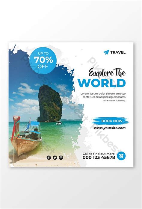 Tour And Travel Agency Social Media Post Or Banner Template Design Psd