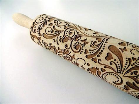 Spring Embossing Rolling Pin Engraved Dough Roller With Etsy