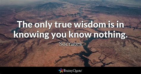 The Only True Wisdom Is In Knowing You Know Nothing Socrates