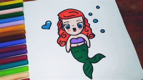 Cómo Dibujar A La Sirenita How To Draw The Mermaid Disney