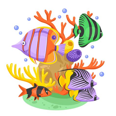 Exotic Tropical Fish Illustration 476621 Vector Art At Vecteezy